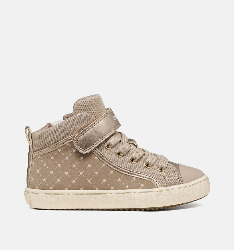 Geox Kalispera Baskets montantes en Beige pour filles (377774) - pour semelles orthop&eacute;diques