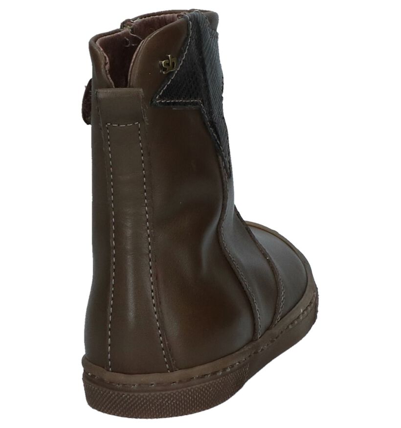 STONES and BONES Bottes basses en Brun foncé en cuir (225625)