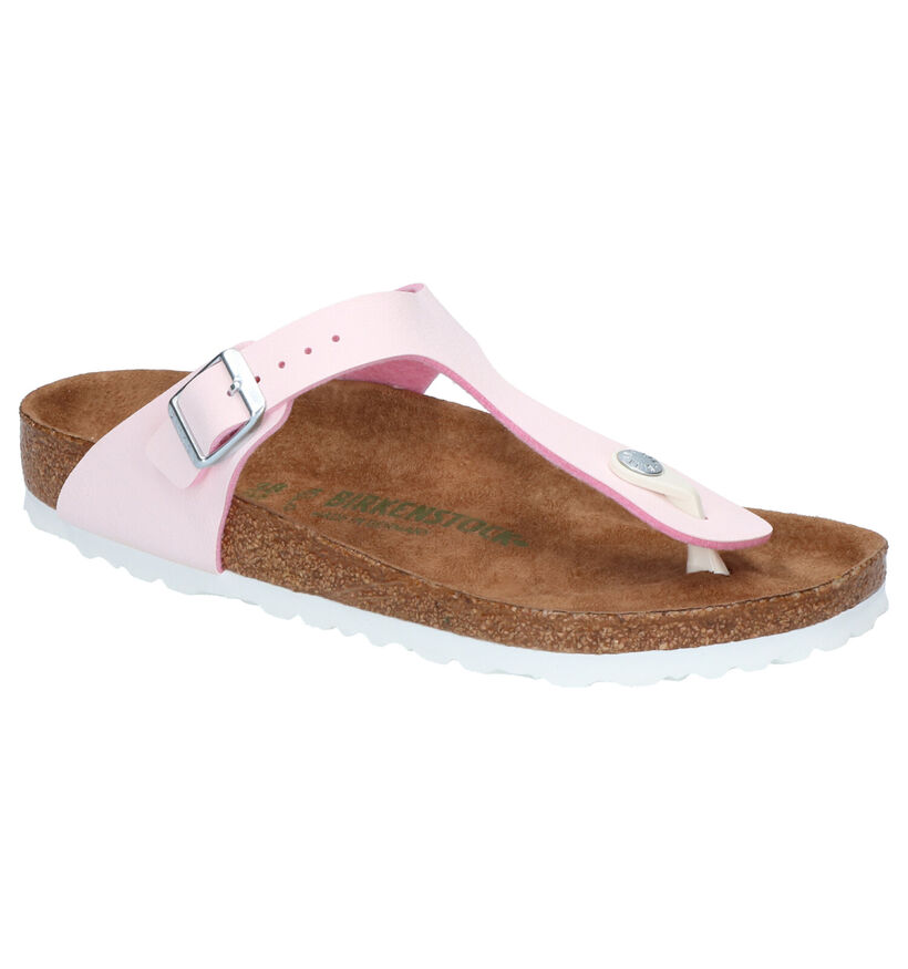 Birkenstock Gizeh Birko-Flor Zwarte Teenslippers voor dames (338058)