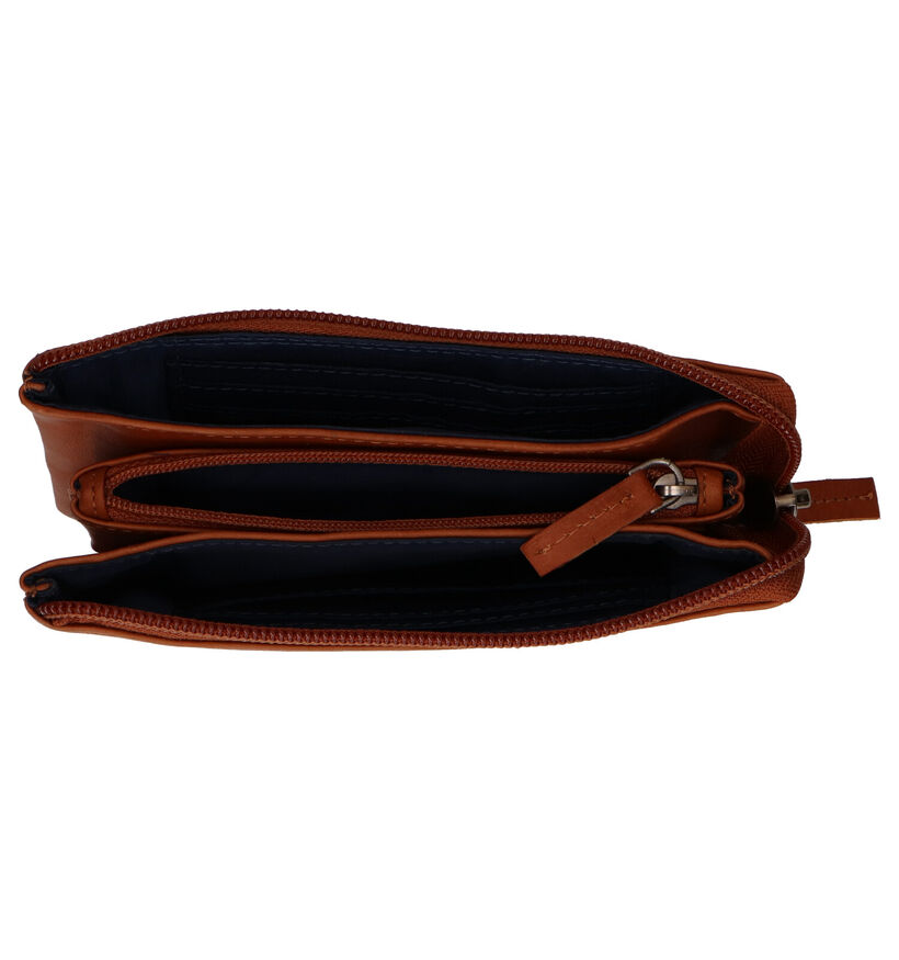 Euro-Leather Porte-monnaie zippé en Cognac pour femmes (343480)