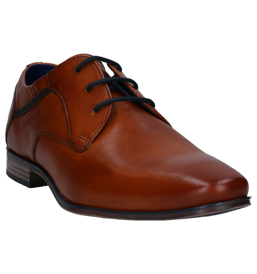 Bugatti Morino Cognac Geklede Veterschoenen in leer (281721)