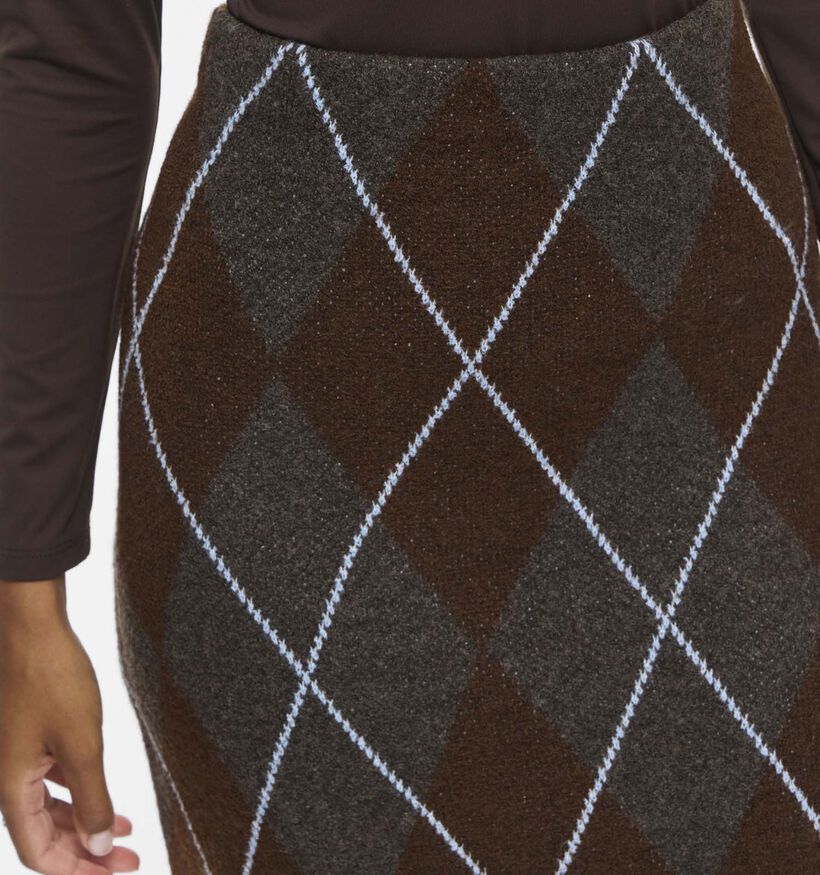 Vila Argyle Knit Donkergrijze/Bruine Rok voor dames (379739)