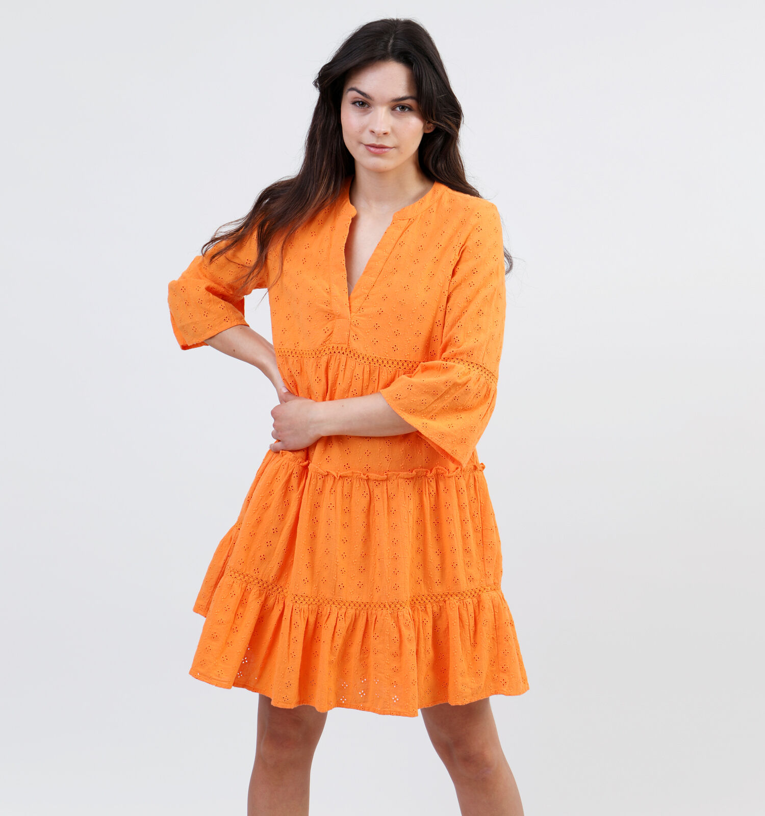Midi jurk oranje