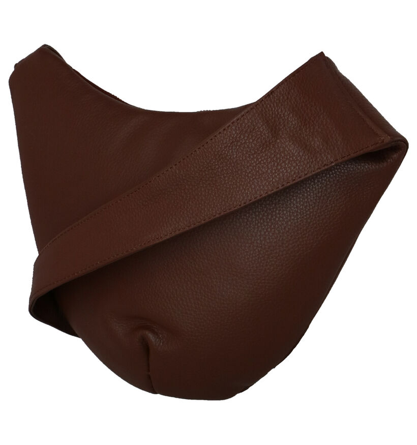 Crinkles Sac porté croisé en Brun en cuir (300370)