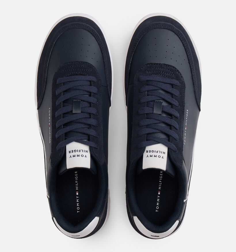 Tommy Hilfiger Basket Core Chaussures &agrave; lacets en Bleu fonc&eacute; pour hommes (374910) - pour semelles orthop&eacute;diques