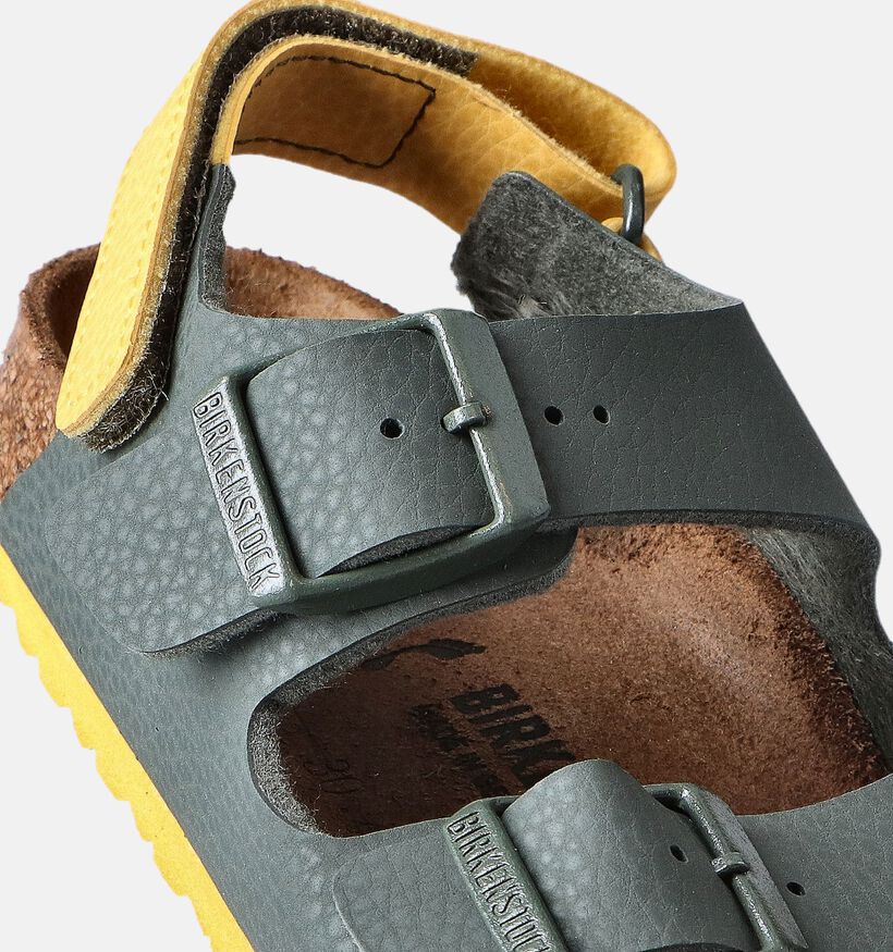 Birkenstock Milano Sandales en Vert Khaki pour filles, garçons (352403)