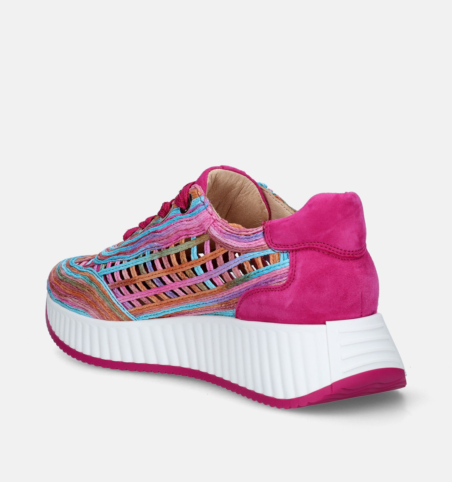 Softwaves Fuchsia Gevlochten sneakers Dames Sneakers Online op TORFS.BE