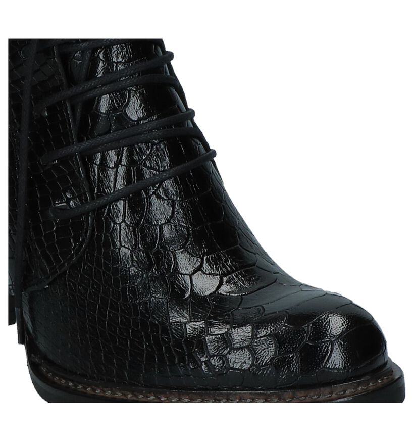 Zinda Bottillons en Noir en cuir verni (226939)