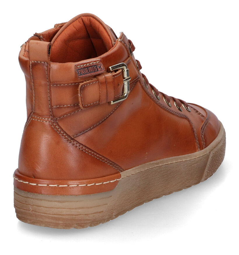 Pikolinos Vitoria Cognac Hoge Sneakers in leer (315922)