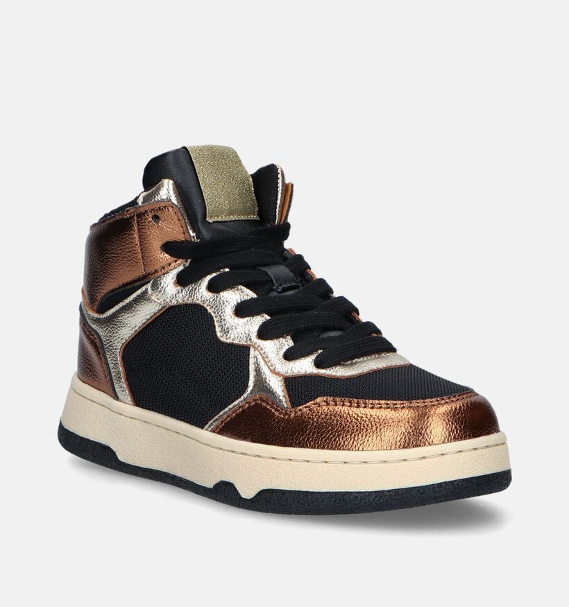 Milo & Mila Bronzen Hoge sneakers voor meisjes (346943) - geschikt voor steunzolen