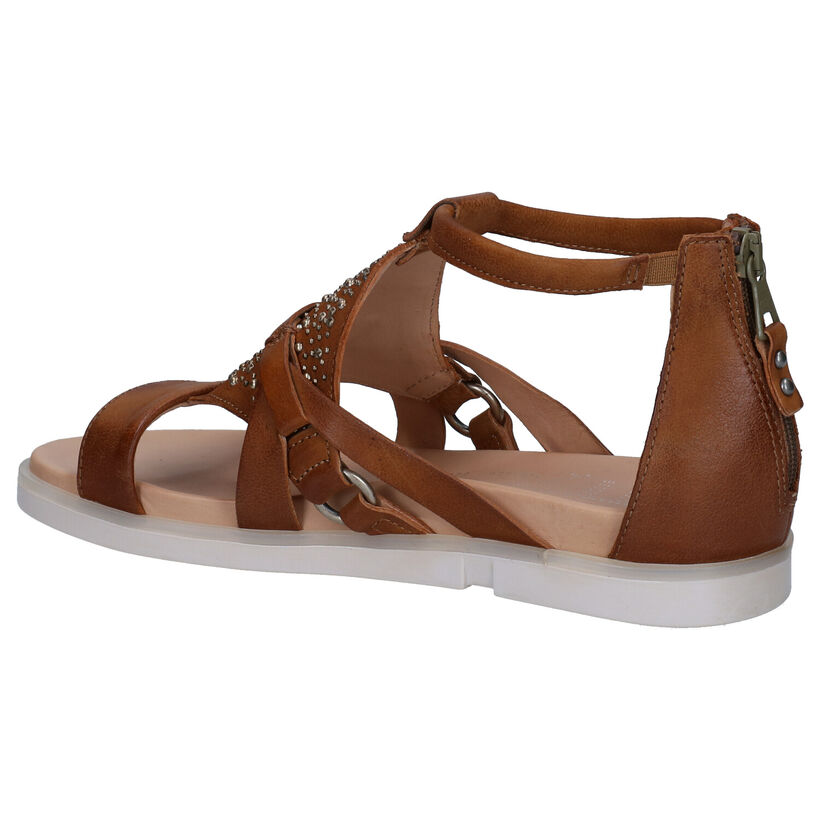 Mjus Cognac Sandalen in leer (289969)