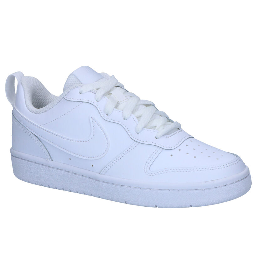 Nike Court Borough Low Witte Sneakers in kunstleer (293605)