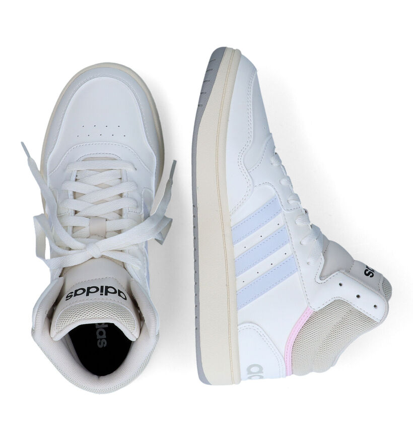 adidas Hoops 3.0 Mid Zwarte Sneakers in kunstleer (316561)
