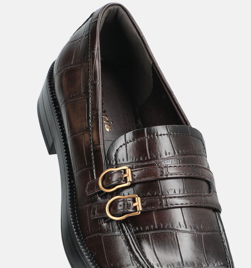 Tamaris Donkerbruine Loafers voor dames (376709)