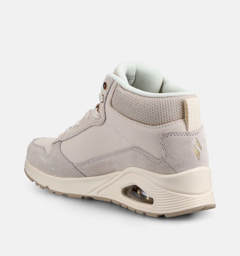 Skechers Uno Stacre Baskets montantes en Blanc pour femmes (376924) - pour semelles orthop&eacute;diques