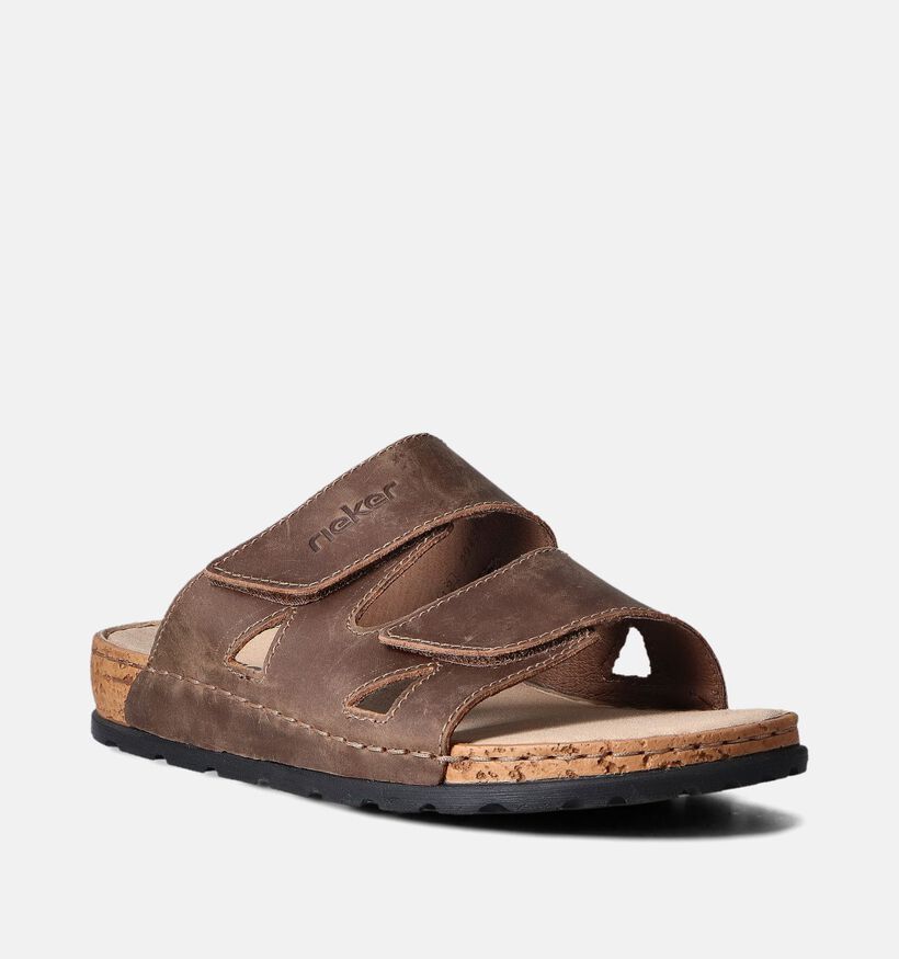 Rieker Nu-pieds casual en Cognac pour hommes (354825)