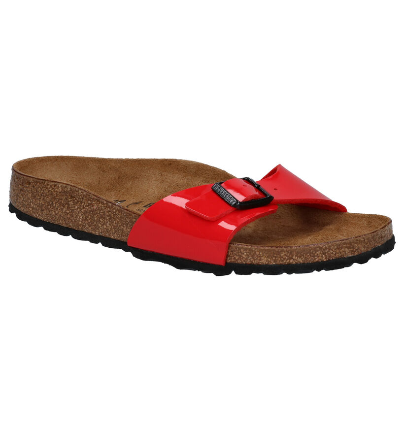 Birkenstock Madrid Nu-pieds en Rouge en simili cuir (322644)