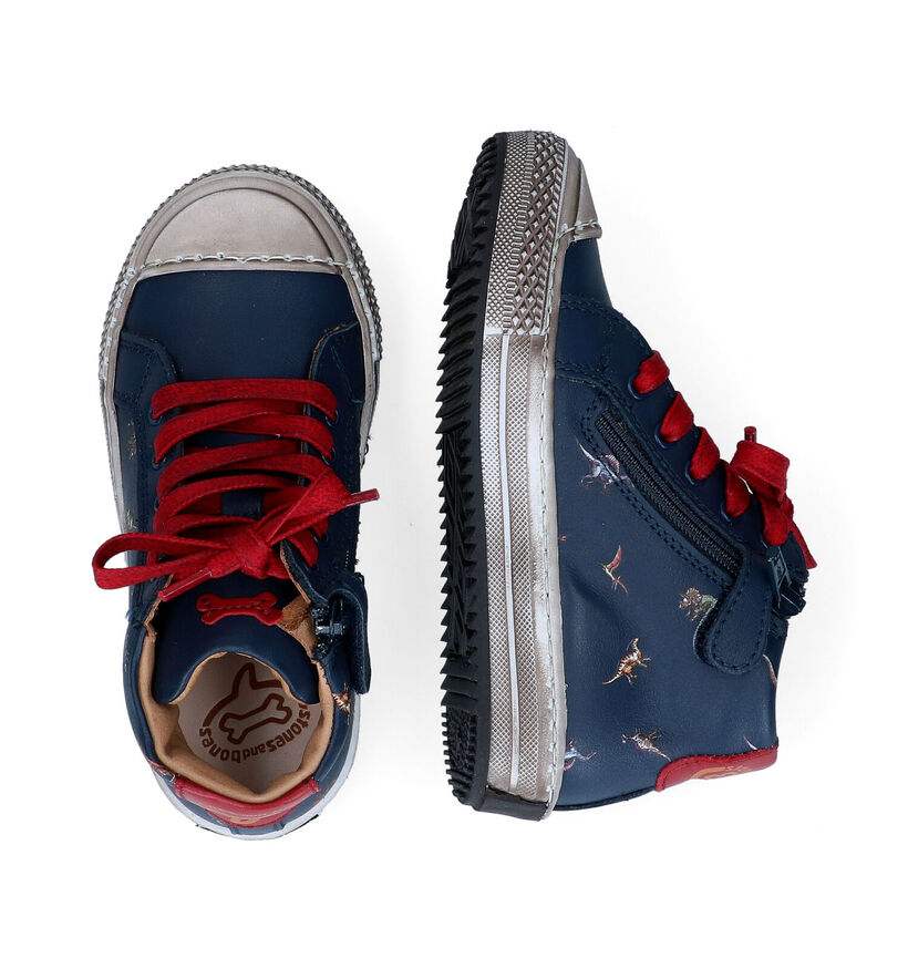 STONES and BONES Vome Bottines en Bleu en cuir (295168)