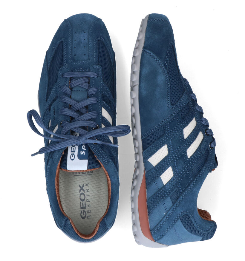 Geox Snake Chaussures à lacets en Bleu en daim (313212)
