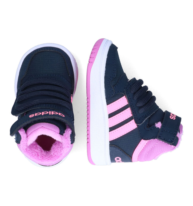 adidas Hoops Mid Blauwe Sneakers voor meisjes (315004) - geschikt voor steunzolen