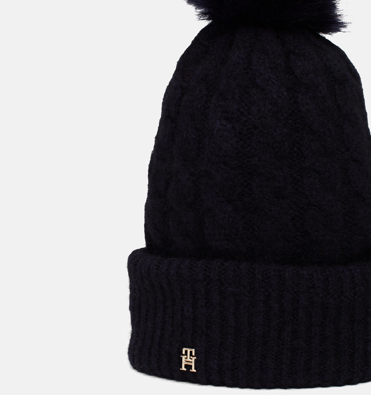 Tommy Hilfiger Timeless Beanie Cable Zwarte Muts Dames Mutsen Online op TORFS.BE