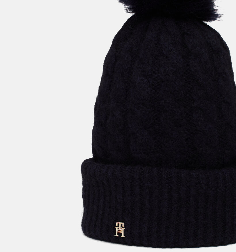 Tommy Hilfiger Timeless Beanie Cable Bonnet en Noir pour femmes (346526)