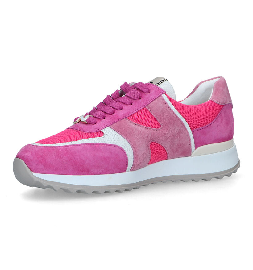 Nathan-Baume Fuchsia Sneakers in daim (324411)