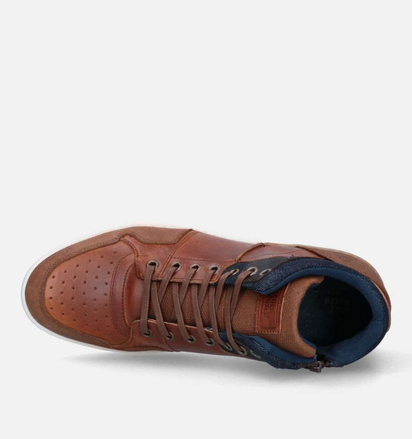 Bullboxer Cognac Hoge Schoenen voor heren (328904) - geschikt voor steunzolen