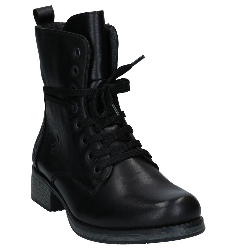 Rieker Zwarte Bottines met veters voor dames (331613)