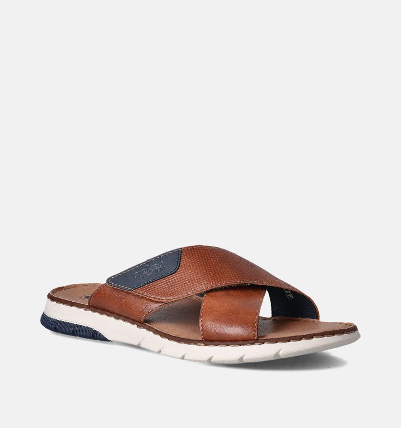 Rieker Nu-pieds casual en Camel pour hommes (354824)