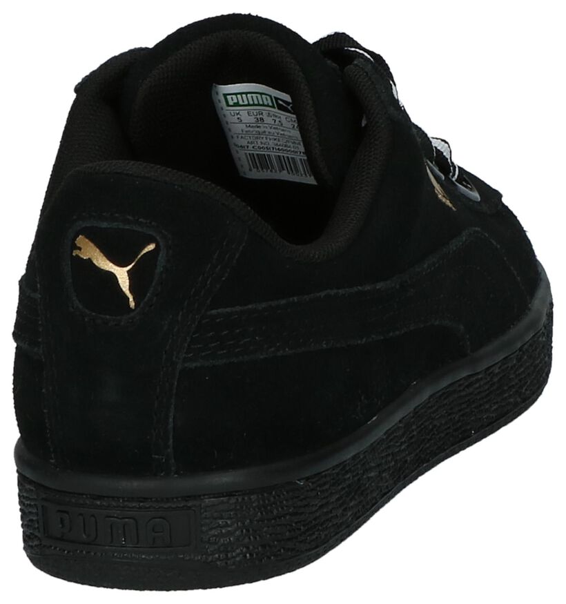Zwarte Lage Sneakers Puma Suede Heart in stof (199470)