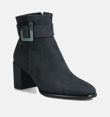 Marco Tozzi Enkellaarsjes Zwart/Taupe/Blauw