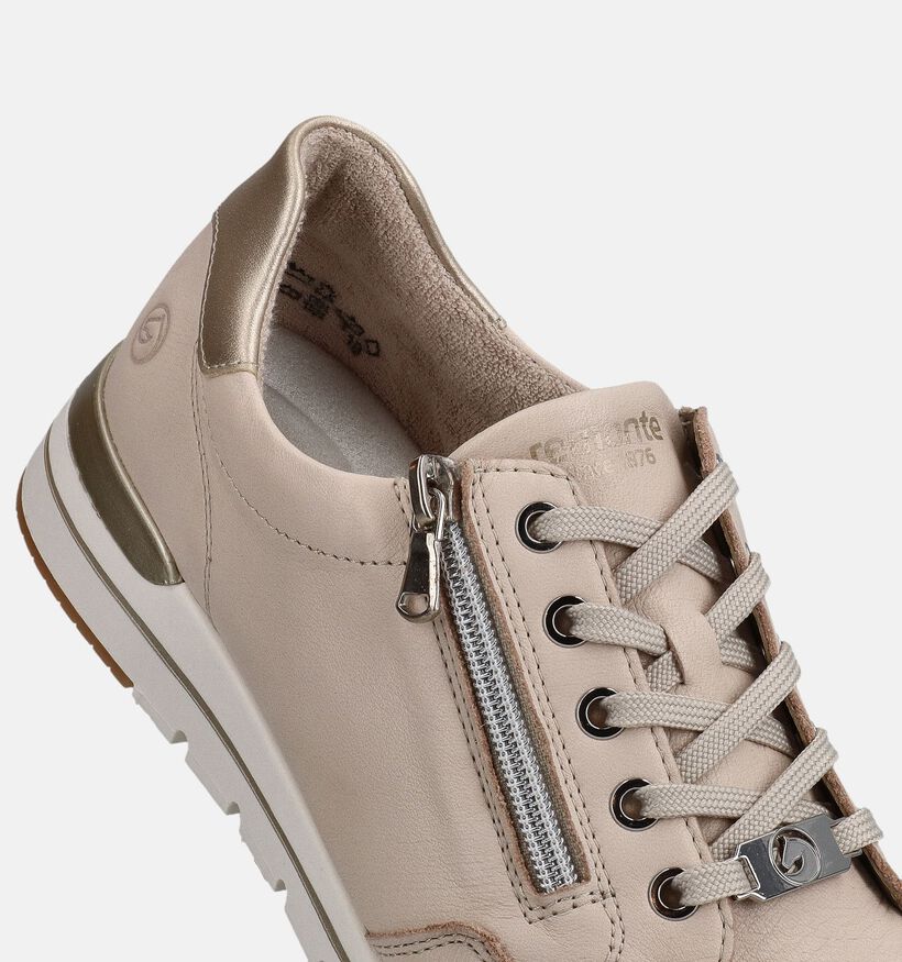 Remonte Lichtbeige Rits-Veterschoenen voor dames (367749) - geschikt voor steunzolen