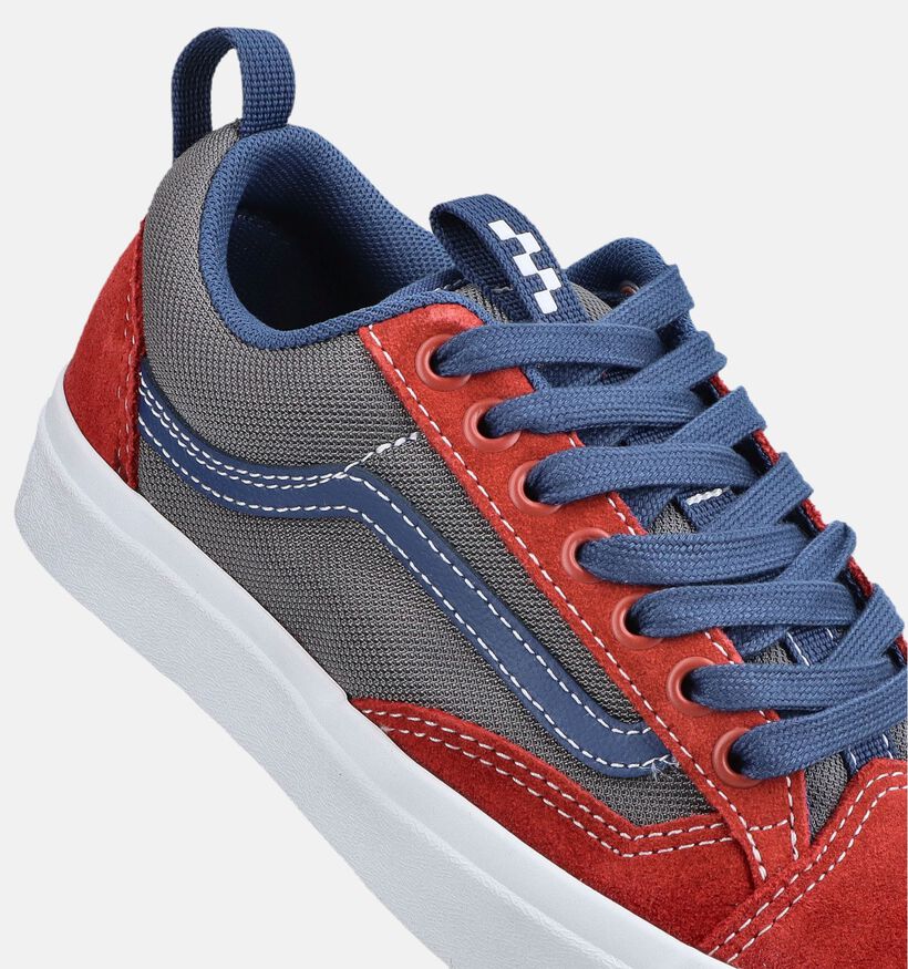 Vans Old Skool Baskets basses en Vert kaki/Rouge pour gar&ccedil;ons (376408)