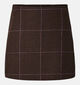 Pieces Amina Geruite Donkerbruine Mini-Rok voor dames (379323)