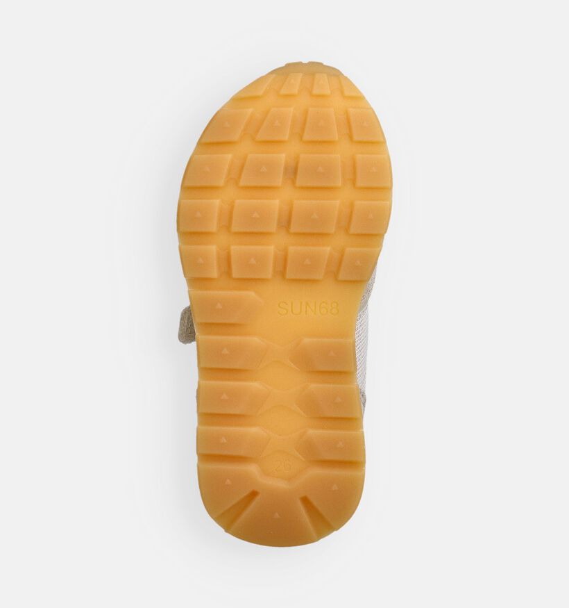 Sun68 Ally Glitter Baskets basses en Beige pour filles (369051) - pour semelles orthop&eacute;diques