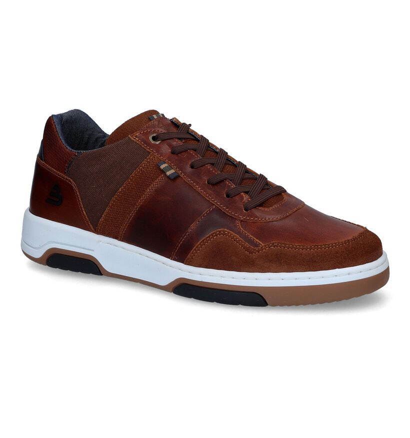 Bullboxer Cognac Veterschoenen voor heren (325102) - geschikt voor steunzolen