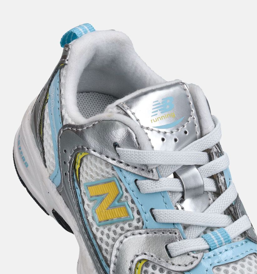 New Balance 530 Baskets en Argent pour filles, gar&ccedil;ons (366207) - pour semelles orthop&eacute;diques