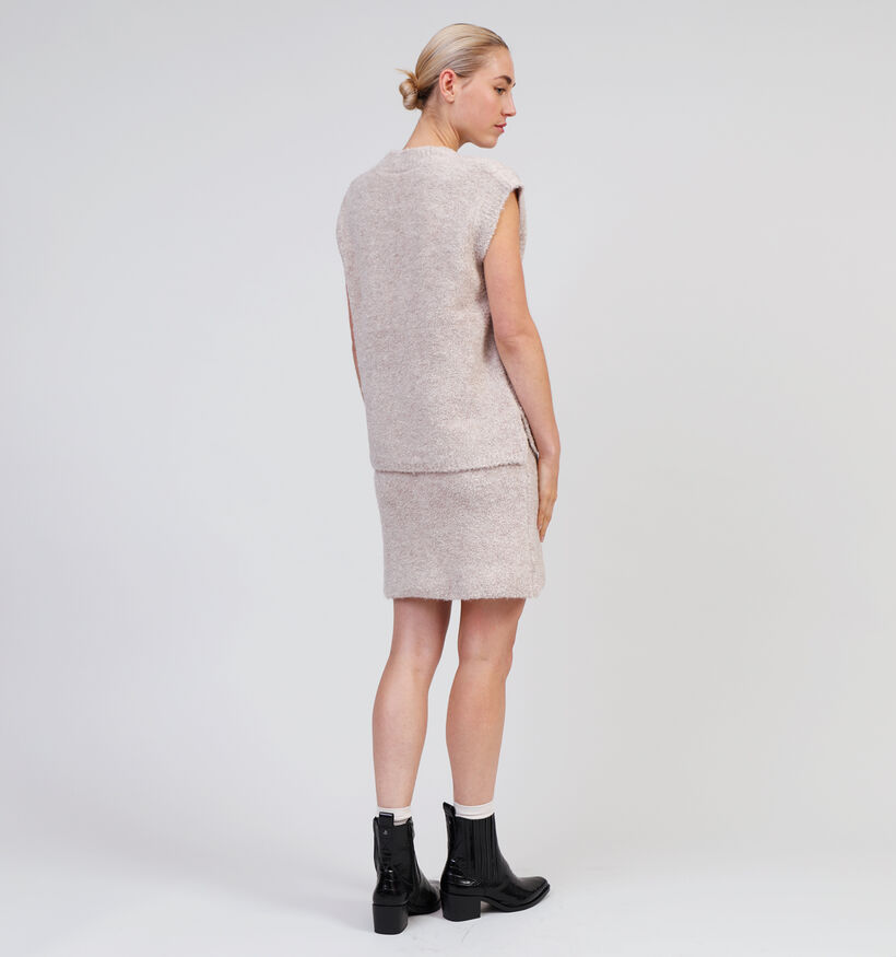 Vila Abby Jupe tricotée courte en beige pour femmes (349438)