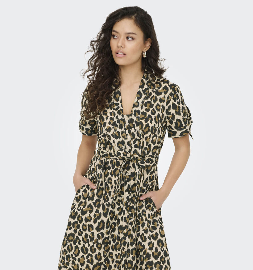 JDY Leonora Bruine Hemdjurk Leopard voor dames (359079)
