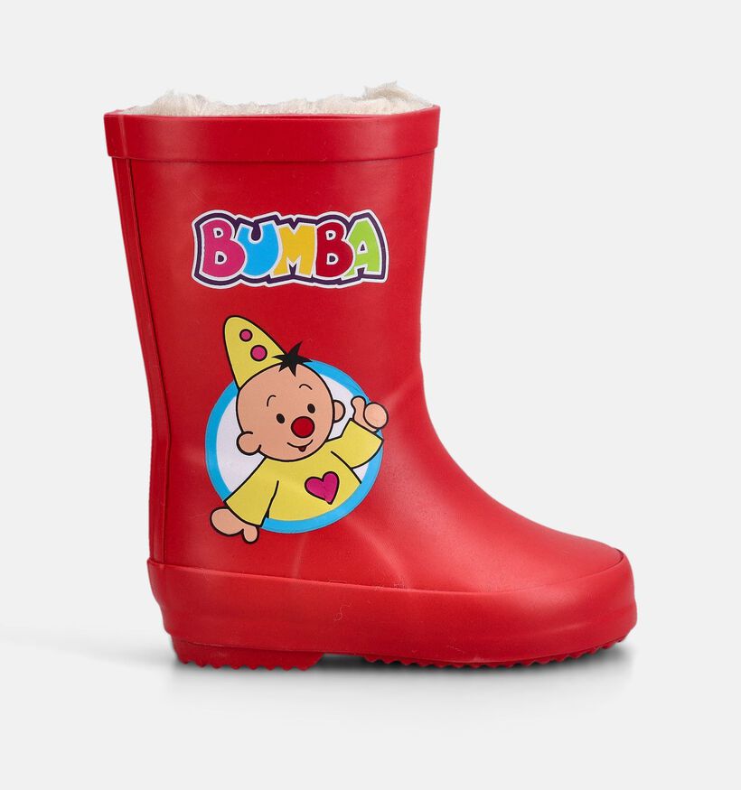Bumba Bottes de Pluie Doubl&eacute;es en Rouge pour filles, gar&ccedil;ons (375210) - pour semelles orthop&eacute;diques