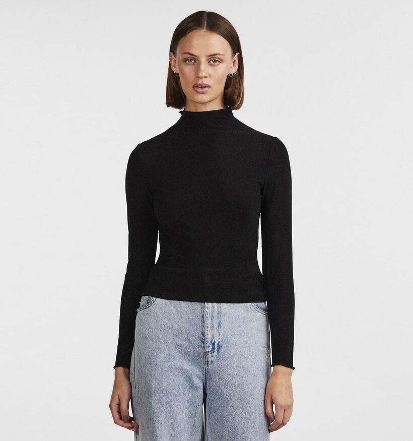 Pieces Sandra Zwarte Longsleeve voor dames (348359)