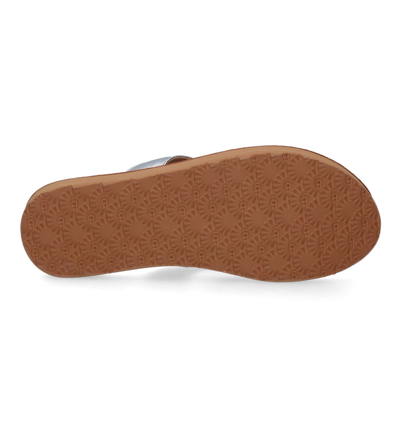 UGG Tawney Logo Zilveren Teenslippers in leer (303417)