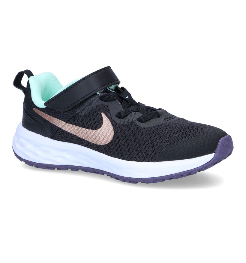 Nike Revolution 6 Zwarte Sneakers voor meisjes (308999) - geschikt voor steunzolen