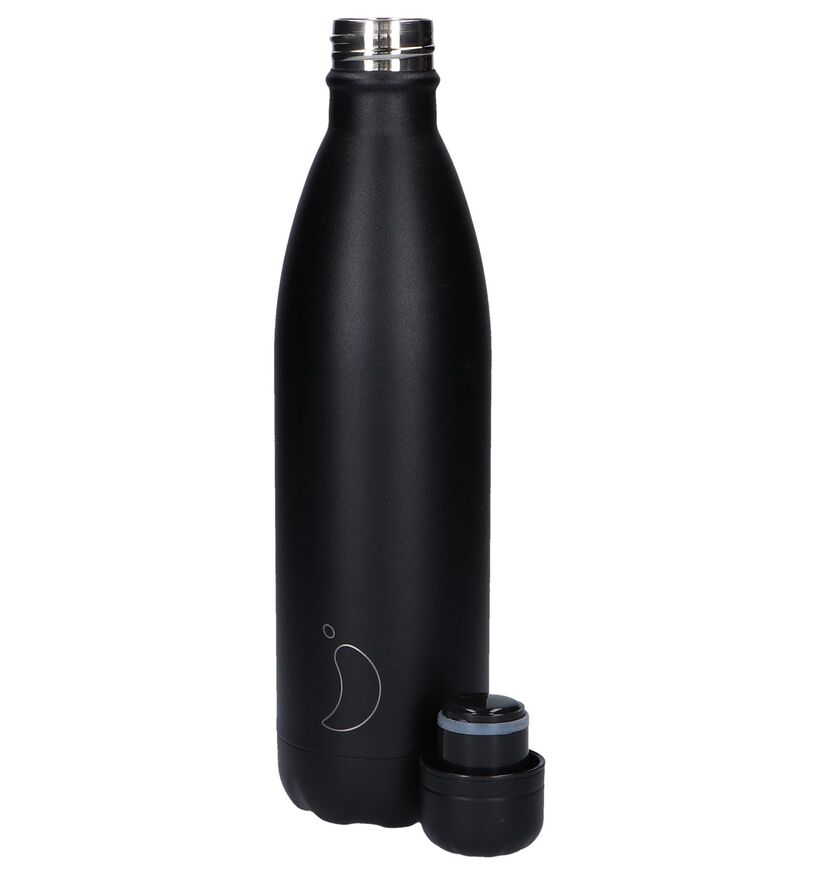 Chilly's Monochome All Black Drinkfles 750ml voor dames, meisjes, heren, jongens (263829)