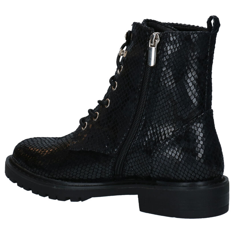 Youh! Boots à lacets en Noir en simili cuir (278177)