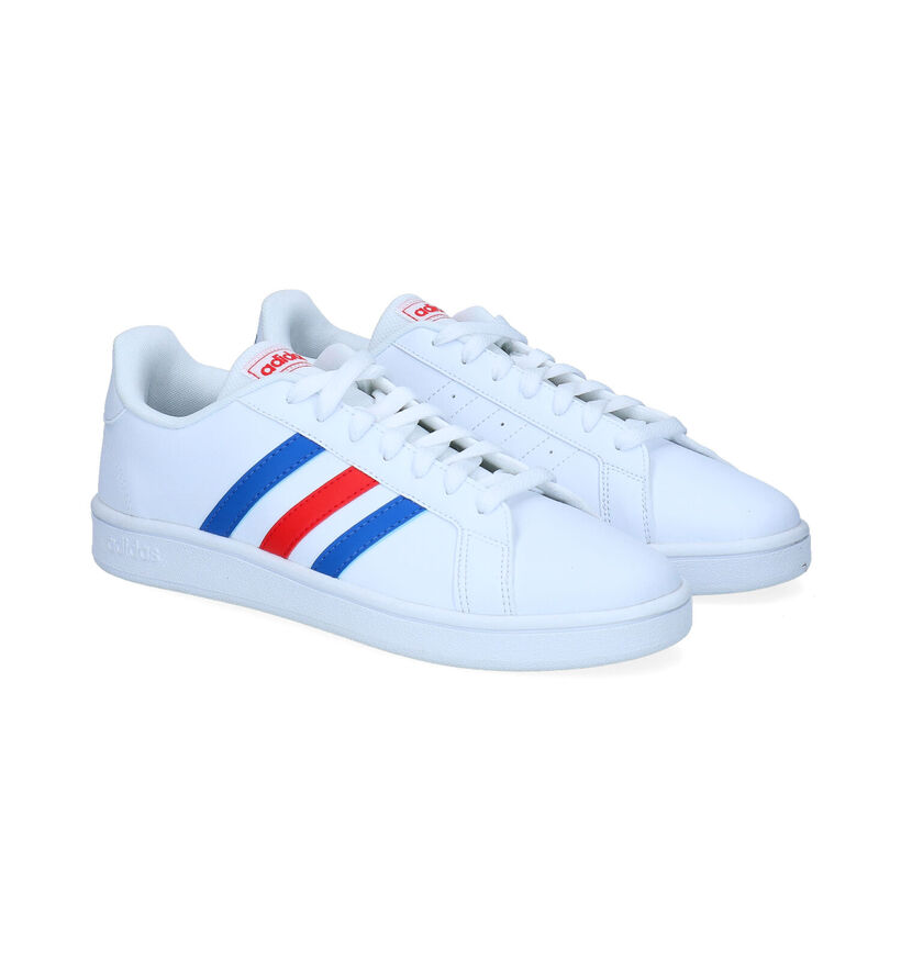 adidas Grand Court Base Witte Sneakers in kunstleer (308441)
