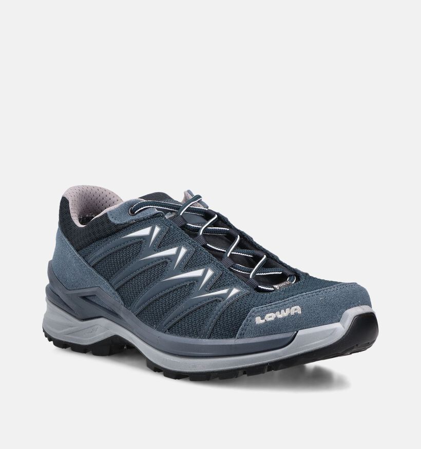 LOWA Innox Pro GTX Low Chaussures de randonn&eacute;e en Bleu fonc&eacute; pour hommes (374306) - pour semelles orthop&eacute;diques