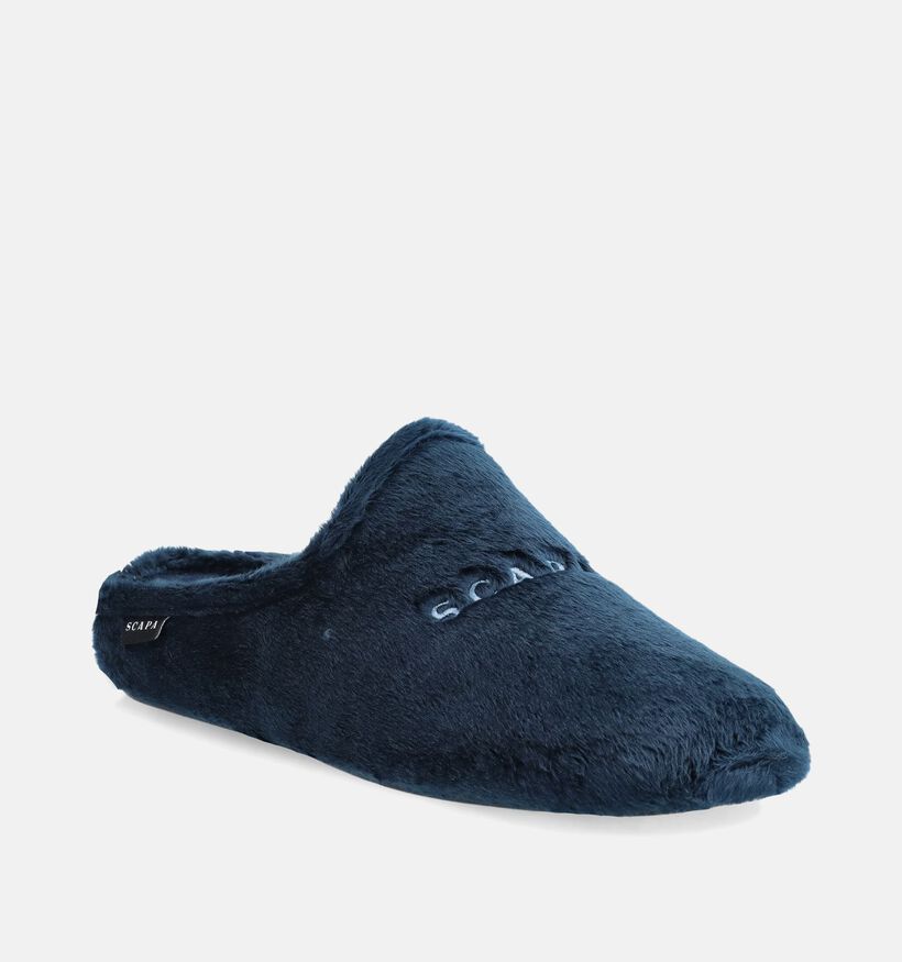 Scapa Donkerblauwe Open Pantoffels voor dames (380860) - geschikt voor steunzolen