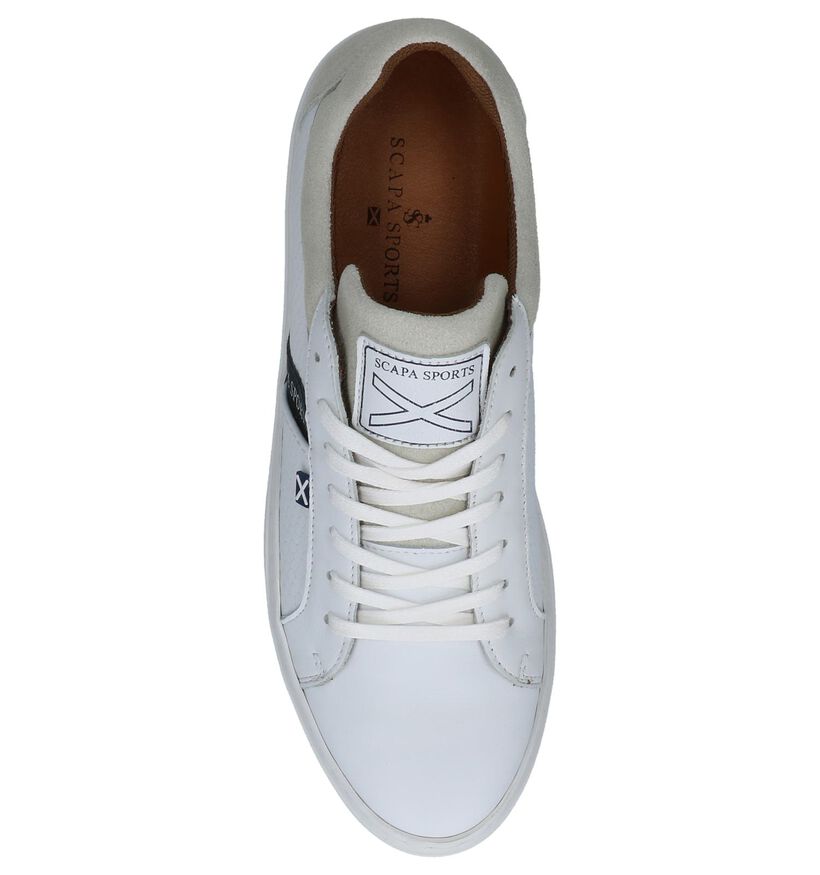 Witte Sneakers Crocoprint Scapa in leer (251260)